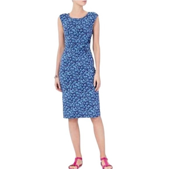 Boden Darcey Twist Front Sheath Knee Length Stretch Jersey Dress - Picture 2 of 10